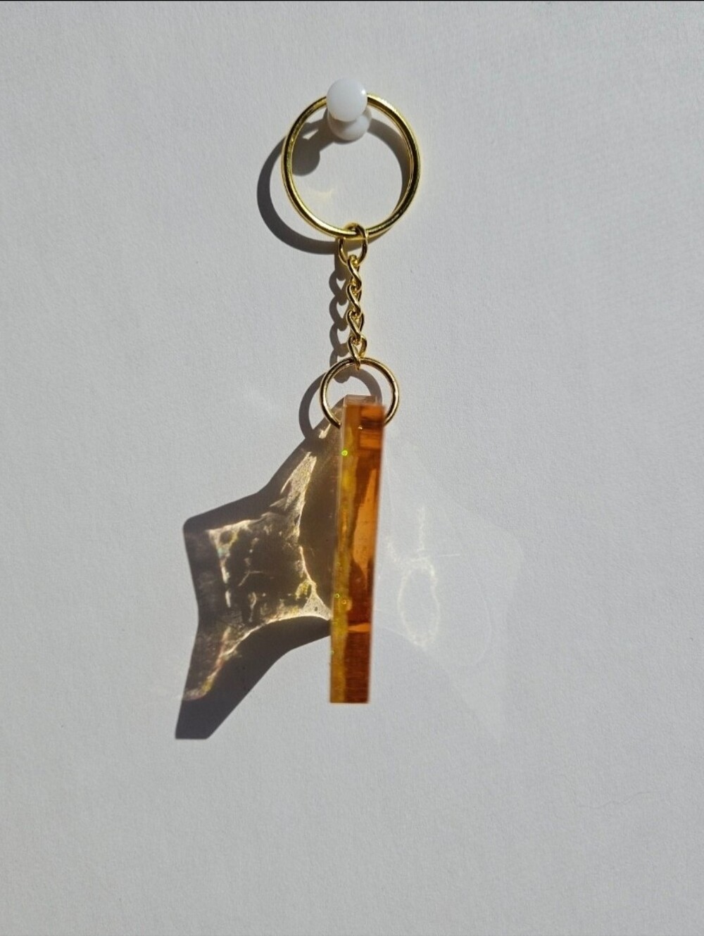 Handmade Taurus Zodiac Gold Resin Keychain - Picture 2 of 4